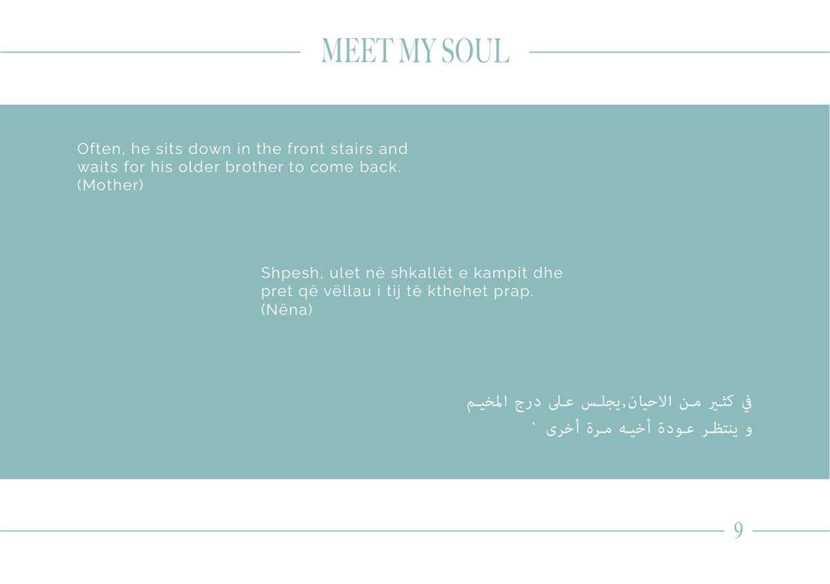 Meet My Soul, page 9, refugee testimony